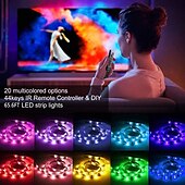 cheap Remote Control-RGB LED Strip Lights Set Dimmable 20m 65.6ft Tiktok Lights 600 LEDs 5050 SMD 10mm Remote Control RC Cuttable Linkable Suitable for Vehicles Self-adhesive Color-Changing IP44