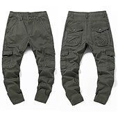 abordables Pantalons Cargo-Homme Pantalons Cargo Pantalons de randonnée Pantalons de Travail Militaire Printemps Automne Extérieur Coupe Ample Ripstop Multi-poches Doux Évacuation de la transpiration Pantalons Bas Noir Vert