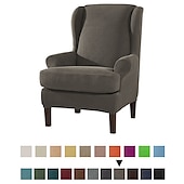 abordables Cubierta de sillón y silla sin brazo-Funda de sillón con respaldo alto, funda de sillón elástica, funda de sofá con funda de cojín en T, color liso, burdeos, rojo, suave y duradera