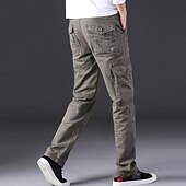 abordables Pantalons Cargo-Homme Pantalons Cargo Pantalons de randonnée Pantalons de Travail Militaire Printemps Automne Extérieur Coupe Ample Ripstop Multi-poches Doux Évacuation de la transpiration Pantalons Bas Noir Vert