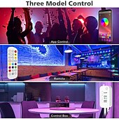 お買い得  WiFi&amp;音楽コントロール-rgb led ストリップライト 20m 65ft 防水音楽同期 12v 5050 smd 色を変更する bluetooth コントローラ 100-240v アダプタ寝室ホームテレビバックライト diy デコ