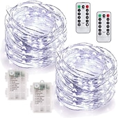 billiga Batteristrängljus-led slingor 5m 50leds med fjärrkontroll timer vattentät batteridrivna fairy string lights för inomhus utomhus sovrum juldekor flerfärgad