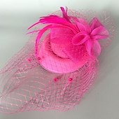 olcso Kalapok és fejdíszek-elbűvölő kentucky derby kalap fejfedő tollak háló vödör sapka pillbox sapka esküvői parti / esti hölgyek napi melbourne csésze koktél sapkával virágos fejdísz fejfedő