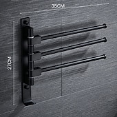 abordables Barres repose-serviettes-Porte-serviettes Mural, Porte-Serviettes en Acier Inoxydable Pivotant 2 à 5 bras, Rotatif à 180°, Porte-Serviettes Mural, pour Cuisine, Toilettes, Vestiaire et Salle de Bain, Noir