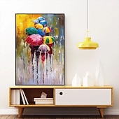 abordables Peintures portraits-peinture à l&#039;huile 100% fait main peint à la main art mural sur toile les gens tiennent des parapluies paysage abstrait comtemporary moderne décoration de la maison décor toile roulée pas de cadre