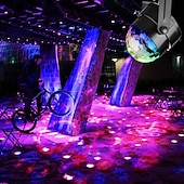 voordelige Projectorlamp &amp; laserprojector-projectie lamp nachtlampje led disco licht muziek geluid geactiveerd podium lichten mini roterende laser projector kerstfeest show effect lamp met controle