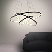 cheap Circle Design-3-Light 80/60/40/20 cm LED Pendant Light Metal Acrylic Ring Circle Design Dimmable Painted Finishes Modern 90W/113W 3-Rings 4-Rings ONLY DIMMABLE WITH REMOTE CONTROL