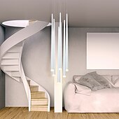 economico Modello a grappolo-Lampada a sospensione a led a 6 luci con tubo a cono stile nordico nero/bianco bar mini lampada a sospensione di design isola della cucina light bar tavolo sala da pranzo soggiorno lampade regolabili