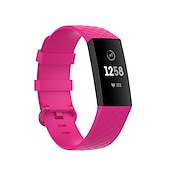 Недорогие Ремешки для часов Fitbit-Умный ремешок для часов для Фитбит Charge 4 / Charge 3 / Charge 3SE Мягкий силикон Умные часы Ремень Металлическая застежка Регулируется Дышащий Спортивный ремешок Замена Браслет
