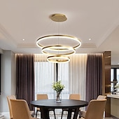 economico Modello a cerchio-lampada a sospensione a led 3 luci 80cm/60cm/40cm design ad anello cerchio 113w finiture verniciate in alluminio faretto moderno intelligente controllo wifi dimmerabile con telecomando