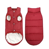 cheap Coats-Fleece Lining Extra Warm Dog Hoodie in Winter for Small Dogs Jacket Puppy Coats with Hooded,Red （XS-XXXL)