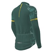 tanie Męskie koszulki-Męskie Koszulka rowerowa Geometryczny Niejednolita całość Wzory Długi rękaw Rower Dżersej Top z 3 tylnymi kieszeniami Kolarstwo górskie Kolarstwie szosowym Keep Warm Odporny na UV Kolarstwo Szybkie