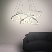 cheap Circle Design-3-Light 80/60/40/20 cm LED Pendant Light Metal Acrylic Ring Circle Design Dimmable Painted Finishes Modern 90W/113W 3-Rings 4-Rings ONLY DIMMABLE WITH REMOTE CONTROL