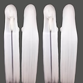 cheap Party Wigs-Cosplay  Wig Cosplay Wig Natural Straight With Bangs Wig Black / Blonde Long A1 A2 A4 A7 A8 Synthetic Hair 58 inch Women&#039;s Cosplay Creative Party White Black / Blonde Carnival Wigs