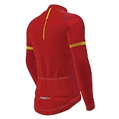 tanie Męskie koszulki-Męskie Koszulka rowerowa Geometryczny Niejednolita całość Wzory Długi rękaw Rower Dżersej Top z 3 tylnymi kieszeniami Kolarstwo górskie Kolarstwie szosowym Keep Warm Odporny na UV Kolarstwo Szybkie