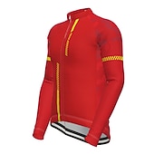 tanie Męskie koszulki-Męskie Koszulka rowerowa Geometryczny Niejednolita całość Wzory Długi rękaw Rower Dżersej Top z 3 tylnymi kieszeniami Kolarstwo górskie Kolarstwie szosowym Keep Warm Odporny na UV Kolarstwo Szybkie