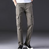 abordables Pantalons Cargo-Homme Pantalons Cargo Pantalons de randonnée Pantalons de Travail Militaire Printemps Automne Extérieur Coupe Ample Ripstop Multi-poches Doux Évacuation de la transpiration Pantalons Bas Noir Vert