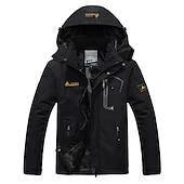 preiswerte Sportjacke-Herren Hoodie-Jacke Wanderjacke Skijacke Winter Draussen Winter Draussen Volltonfarbe warm halten Wasserdicht Windundurchlässig Fleece-Futter Oberbekleidung Windjacken Mantel Campen und Wandern Jagd