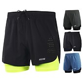 cheap Mens Active Shorts-Arsuxeo Men&#039;s Running Shorts Gym Shorts Yoga Shorts Drawstring 2 in 1 Split Zipper Pocket Base Layer Outdoor Athletic Summer Spandex Quick Dry Lightweight Reflective Strips Yoga Gym Workout Marathon