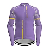 tanie Męskie koszulki-Męskie Koszulka rowerowa Geometryczny Niejednolita całość Wzory Długi rękaw Rower Dżersej Top z 3 tylnymi kieszeniami Kolarstwo górskie Kolarstwie szosowym Keep Warm Odporny na UV Kolarstwo Szybkie