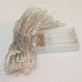 رخيصةأون يعمل بالبطاريات-3 متر 6 متر 10 متر LED سلسلة أضواء الكريسماس 20 40 80 LED لعيد الميلاد عطلة حفل زفاف غرفة نوم الفناء الديكور عيد الميلاد المتعري أضواء الجنية