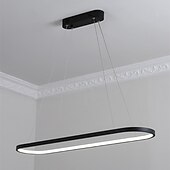 economico Luci Isola cucina-Lampadario a sospensione ovale a led 69cm moderno semplice in alluminio appeso a isola illuminazione 36w per sala da pranzo ristorante conferenza bar caffetteria lampadario