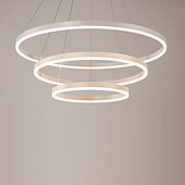 economico Modello a cerchio-lampada a sospensione a led 3 luci 80cm/60cm/40cm design ad anello cerchio 113w finiture verniciate in alluminio faretto moderno intelligente controllo wifi dimmerabile con telecomando