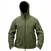 billiga Herrjackor och -rockar-herr varm militär taktisk jacka sport fleece huva jacka vinter äventyr jacka rockar utomhus vindtät flera fickor lätt jacka med hel dragkedja trenchcoat topp camping jakt fiske