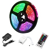cheap Remote Control-5m LED Strip Lights RGB Tiktok Lights 300 LED 2835 SMD RGB Tape Lights Light Sets Self Adhesive Multicolor for Room Kitchen TV Festival Illumination with Remote 12V