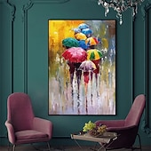 abordables Peintures portraits-peinture à l&#039;huile 100% fait main peint à la main art mural sur toile les gens tiennent des parapluies paysage abstrait comtemporary moderne décoration de la maison décor toile roulée pas de cadre