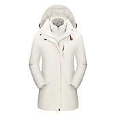 baratos Casacos Leves, Polares &amp; Caminhada-Mulheres Casaco com capuz Jaquetas 3-em-1 Jaqueta de Esqui Inverno Ao ar livre Térmico / Quente Prova-de-Água A Prova de Vento Respirável Casacos Anoraques Trench Coat Esqui Acampar e Caminhar Pesca