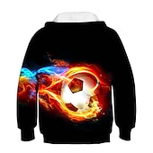 cheap Boy&#039;s 3D Sports &amp; Game-Boys 3D Football Hoodie Long Sleeve 3D Print Fall Winter Active Basic Kids 3-12 Years Outdoor Daily