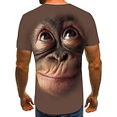 Per uomo Grafico Animale Orangutan Camicia Maglietta Manica Corta maglietta Stampa 3D Girocollo Camicia Chic & Moderno Divertente Confortevole Feste Streetwear Quotidiano Nero Rosa Marrone Estate