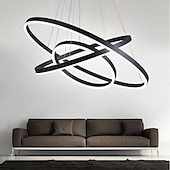 economico Modello a cerchio-lampada a sospensione a led 3 luci 80cm/60cm/40cm design ad anello cerchio 113w finiture verniciate in alluminio faretto moderno intelligente controllo wifi dimmerabile con telecomando