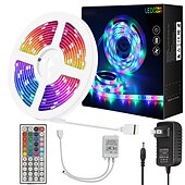 economico strisce luminose impermeabili-zdm 10 metri strisce luminose flessibili a led impermeabili 180x5050 led smd rgb con controller a chiave ir 44 o kit adattatore 12v