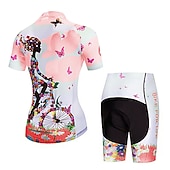 Χαμηλού Κόστους Γυναικεία σετ ρούχων-Γυναικεία Φανέλα και σορτς ποδηλασίας Κοντομάνικο Ποδηλασία Βουνού Ποδηλασία Δρόμου Καλοκαίρι Άνοιξη Θαλασσί Κίτρινο Ανθισμένο Ροζ Με Μοτίβο Άνθινο / Βοτανικό Λουλούδι Αστείος Ποδήλατο