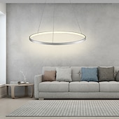 levne Kruhový design-1-světelný 60cm 24“ led závěsný lehký kovový akrylový kruh design chrom moderní současný 110-120v 220-240v