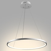 levne Kruhový design-1-světelný 60cm 24“ led závěsný lehký kovový akrylový kruh design chrom moderní současný 110-120v 220-240v