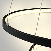 cheap Circle Design-3-Light 80/60/40/20 cm LED Pendant Light Metal Acrylic Ring Circle Design Dimmable Painted Finishes Modern 90W/113W 3-Rings 4-Rings ONLY DIMMABLE WITH REMOTE CONTROL