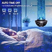 abordables Proyector de la lámpara  y proyector láser-Proyector de galaxia led, luz nocturna, ola oceánica, proyección de estrellas con altavoz de música bluetooth, control remoto, 10 colores, 21 modos de iluminación, niveles de brillo ajustables para