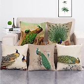 billiga blom- och växtstil-1 uppsättning 5 st kuddöverdrag modern olja paitng stil blad dekorativa kuddkudde för rumsdekor utomhus / inomhus kudde för soffa soffa stol