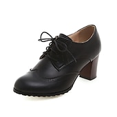 abordables Zapatos Oxford de mujer-Tacones Oxford marrones vintage para mujer: perfectos para la oficina y eventos formales, con detalles brogue y un cómodo tacón medio.
