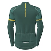 tanie Męskie koszulki-Męskie Koszulka rowerowa Geometryczny Niejednolita całość Wzory Długi rękaw Rower Dżersej Top z 3 tylnymi kieszeniami Kolarstwo górskie Kolarstwie szosowym Keep Warm Odporny na UV Kolarstwo Szybkie