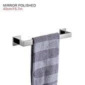 billige Håndklestenger-håndklestang i rustfritt stål baderomshylle galvanisert nytt design bad enkeltstang veggmontert 1 stk krom og malt finish