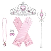 cheap Accessories-Princess Elsa Gloves Necklace Outfits Movie Cosplay for Girls&#039; Kid&#039;s Children&#039;s Day Masquerade