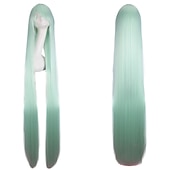 baratos Perucas de festa-Peruca de Cosplay Peruca Sintética Reta Natural com Franja Peruca Longa Preta  Loiro A1 A2 A3 A4 A5 Cabelo Sintético de 60 polegadas Peruca Criativa de Anime Feminina Laranja Preta  Loiro Perucas de