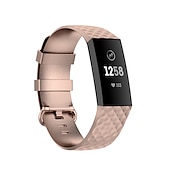 Недорогие Ремешки для часов Fitbit-Умный ремешок для часов для Фитбит Charge 4 / Charge 3 / Charge 3SE Мягкий силикон Умные часы Ремень Металлическая застежка Регулируется Дышащий Спортивный ремешок Замена Браслет