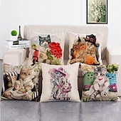 billige Folk stil-1 sett med 5 stk kastepute dekker moderne dekorativ kast putevar pute tilfelle for rom soverom sovesofa bil, 18 * 18 tommer 45 * 45 cm
