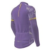 tanie Męskie koszulki-Męskie Koszulka rowerowa Geometryczny Niejednolita całość Wzory Długi rękaw Rower Dżersej Top z 3 tylnymi kieszeniami Kolarstwo górskie Kolarstwie szosowym Keep Warm Odporny na UV Kolarstwo Szybkie