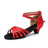 halpa Lattarikengät-naisten siniset satiiniset latinalaiset tanssikengät – avokärkiset matalakorkoiset tanssisandaalit nilkkahihnalla harjoitteluun ja esiintymiseen